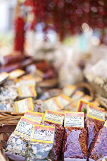 Images Dated 16th March 2016: Italy, Italia. Apulia, Puglia, Foggia district. Gargano, Vieste. Local products