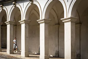Front View Prints: Italy, Italia. Veneto. Vicenza. Santuario di Monteberico. Monte Berico arcades