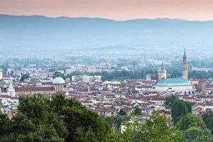 Italy, Italia. Veneto. Vicenza. The town from Monte Berico