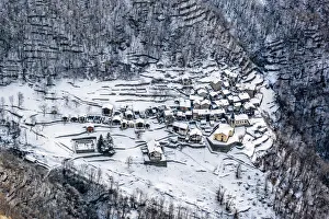 Chalet Prints: Italy, Italian Alps, Lombardy, Savogno, little village in Valchiavenna
