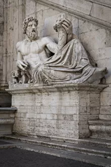 Italy, Latium, Lazio. Rome, Roma. Campidoglio. Detail of the Tiber river statue