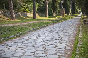 Cobbled Street Prints: Italy, Lazio, Rome, Ancient Appian Way - Ancient Roman road