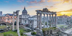 Italy, Lazio, Rome, Forum at sunrise