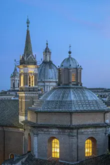 Roof Top Prints: Italy, Lazio, Rome, Ponte, Chiesa di Santa Maria della Pace in foreground, Sant Agnese