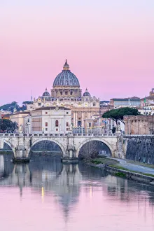Rome Gallery: Italy, Lazio, Rome, River Tiber, St. Peters Basilica