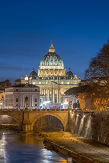 The Vatican Prints: Italy, Lazio, Rome, River Tiber, St. Peters Basilica