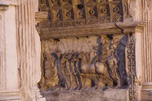 Triumphal Arch Prints: Italy, Lazio, Rome, Via Sacra, Reliefs on The Arch of Titus - Arch di Tito