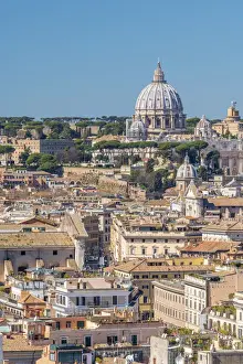 The Vatican Prints: Italy, Lazio, Rome, St Peters Basilica and Rome rooftops