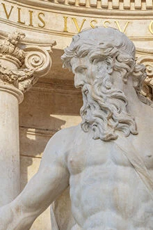 Italy, Lazio, Rome, Trevi Fountian, Oceanus statue