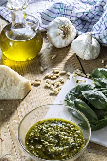 Italy. Liguria. Genova district. Genova, Genoa. Pesto alla Genovese