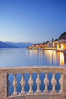 Balustrade Prints: Italy, Lombardy, Como district. Como Lake, Bellagio