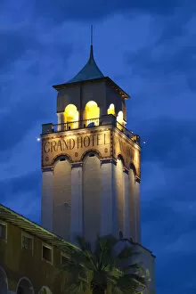 Images Dated 29th September 2009: Italy, Lombardy, Lake District, Lake Garda, Gardone Riviera, tower of the Grand Hotel