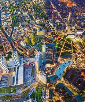 Italy, Lombardy, Milan, Gae Aulenti Square (arch. Cesar Pelli