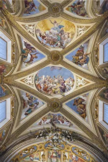 Images Dated 27th November 2012: Italy, Naples, Certosa di S. Martino, detail of fresco paintings inside the Church