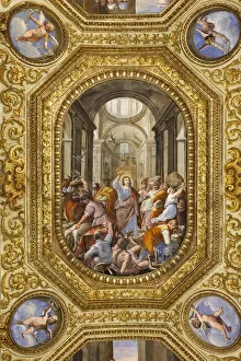 Images Dated 27th November 2012: Italy, Naples, Certosa di S. Martino, detail of fresco paintings inside the Church