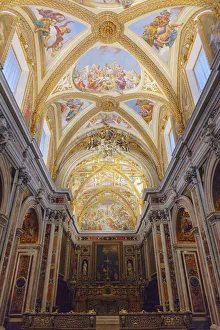 Images Dated 27th November 2012: Italy, Naples, Certosa di S. Martino, detail of fresco paintings inside the Church