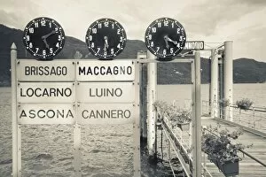 Images Dated 1st June 2009: Italy, Piedmont, Lake Maggiore, Cannobio, lake ferry timetable