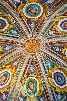 Lake Orta Prints: Italy, Piedmont, Lake Orta, Orta, Sacro Monti di San Francesco, Chapel 1, Ceiling