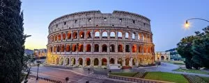 Images Dated 31st March 2016: Italy, Rome, Colosseum and Roman Forum by night