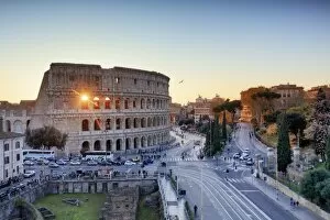 Rome Gallery: Italy, Rome, Colosseum and Roman Forum at sunset