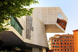 Images Dated 8th April 2017: Italy, Rome, Maxxi modern arts museum at sunset