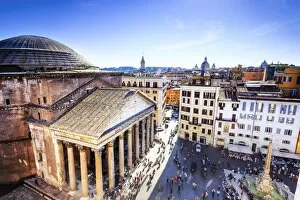 Images Dated 5th May 2014: Italy, Rome, Pantheon square elevated viewpoint