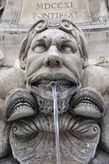 Italy, Rome, Piazza della Rotonda, Fountain Detail