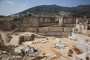Italy, Sardinia, Eastern Sardinia, Golfo di Orosei gulf, Orosei, marble quarry Italy, Sardinia, Eastern Sardinia, Golfo di Orosei gulf, Orosei, marble quarry