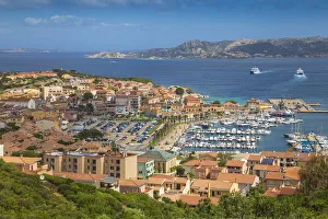 Italy, Sardinia, Sassari Province, Palau, View city and Marina
