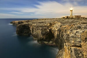 Images Dated 28th May 2014: Italy, Sicil, The lighthouse on the cliffs of Capo Murro di Porco, Plemmirio Natural