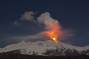 Italy, Sicily, Mt. Etna, 2nd paroxysmal event of 2012 taken from Monte Gurna