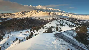 Etna Prints: Italy, Sicily, Mt. Etna, View of Etna from the edge of one of the Sartorius craters