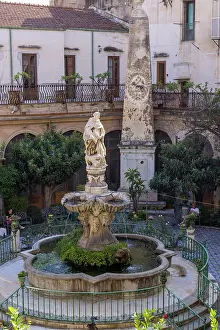 Italy, Sicily, Palermo, Chiesa di Santa Caterina d'Alessandria, the courtyard