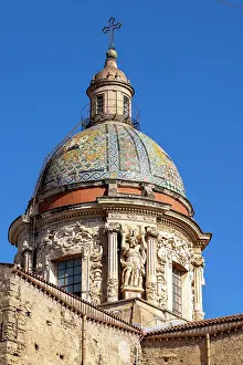 City Life Prints: Italy, Sicily, Palermo, dome of the church of the Carmine (Chiesa del Carmine Maggiore) in the Ballaro market district