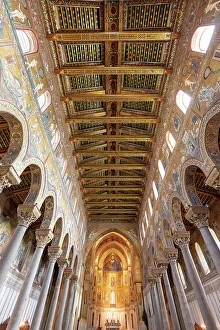 Italy, Sicily, Palermo, Monreale, Monreale Cathedral interior