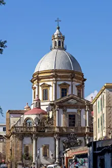 City Life Prints: Italy, Sicily, Palermo, San Francesco Saviero church