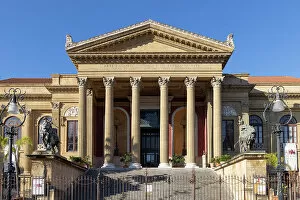 Opera House Gallery: Italy, Sicily, Palermo, Teatro Massimo, the ancient facade of the opera house