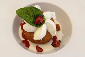 Plate Prints: Italy, Sicily, Ragusa, arancini covered in mozzarella cheese