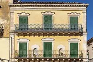 Ragusa Ibla Prints: Italy, Sicily, Ragusa, a colourful building in Ragusa Ibla