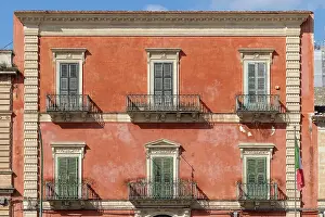 Ragusa Ibla Prints: Italy, Sicily, Ragusa, a colourful house near the Cathedral of San Giovanni Battista