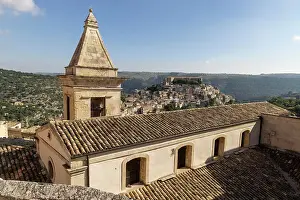 Ragusa Ibla Prints: Italy, Sicily, Ragusa, Santa Maria delle Scale church above Ragusa Ibla