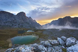 Bolzano District Prints: Italy, Trentino Alto Adige, rifugio Locatelli, Monte Paterno