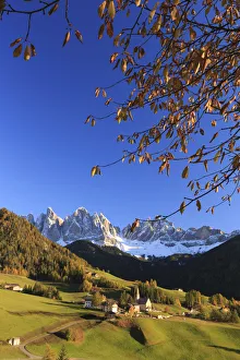 Italy, Trentino Alto Adige, South Tyrol Region, Val di Funes and Santa Magdalena town