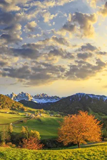 Italy, Trentino Alto Adige, South Tyrol Region, Val di Funes and Santa Magdalena town