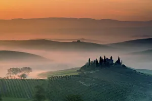 Italy, Tuscany, Crete landscape, estate near San Quirico d Orcia