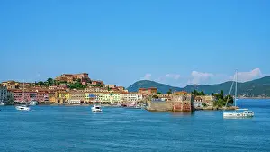 Entrance Prints: Italy, Tuscany, Elba. the entrance to the harbour of Portoferraio, the capital of Elba