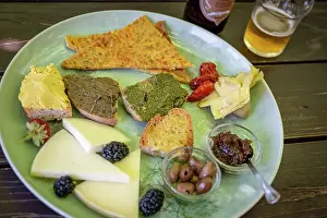 Plate Prints: Italy, Tuscany, Elba. A plate with typical vegetarian specialties