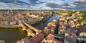 Arno Prints: Italy, Tuscany, Florence, Arno river and city center