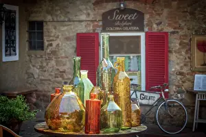 Shop Prints: Italy, Tuscany. A gelateria, ice cream shop in Bolgheri