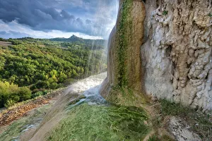 Hot Spring Prints: Italy, Tuscany, hot spring, waterfall, near Bagno Vignoni thermal bath